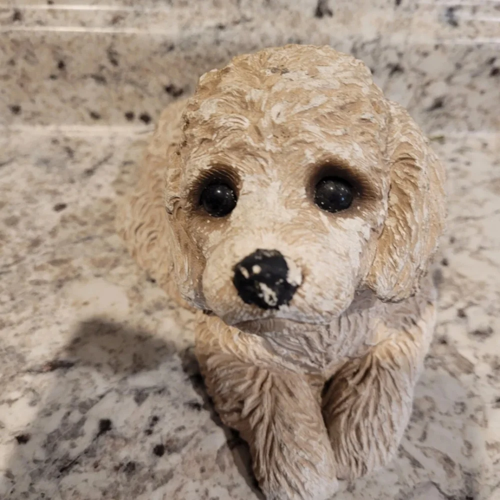 Vintage Sandicast Miniature Poodle Dog Sandra Brue 1981 Sculpture